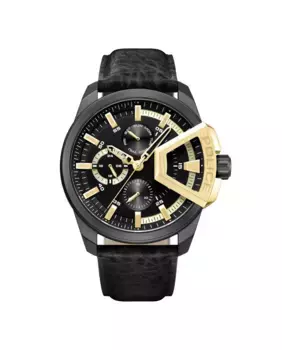 Подчеркнутые мужские часы PEWJF0005704 из кожи с черным ремешком Police, черный