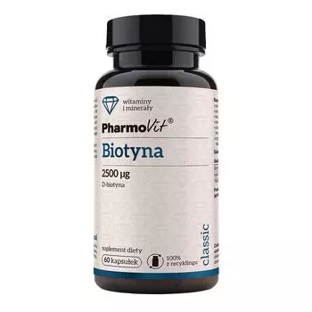 Подготовка волос, кожи и ногтей Pharmovit Biotyna 2500 mcg, 60 шт