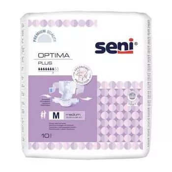 Подгузники Seni Optima Plus M с регулируемым поясным ремнем 10 шт.