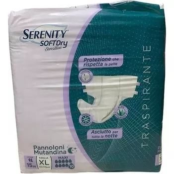 Подгузники-трусы Soft Dry Sensitive XL Maxi, 15 шт. в упаковке Serenity