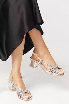 Подходит для подошвы: босоножки на среднем блочном каблуке с пяткой и решетчатой отделкой Candy Dorothy Perkins, серебро