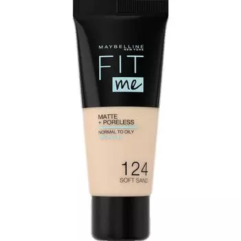 Подходит мне! Матовый + пористый макияж № 124 Мягкий песок Maybelline New York, 30 ml
