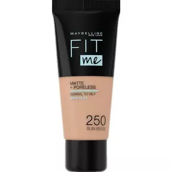 Подходит мне! Матовый + пористый макияж № 250 Sun Beige Maybelline New York, 30 ml