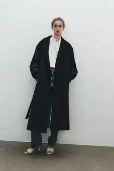 Подходящее пальто-бомбер ZARA, темно-синий