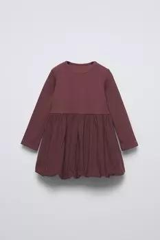 Подходящее платье-баллон ZARA, темно-розовый