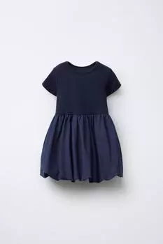 Подходящее платье с воздушным шаром ZARA, темно-синий
