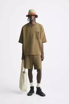 Подходящие шорты крючком бермуды Zara, хаки