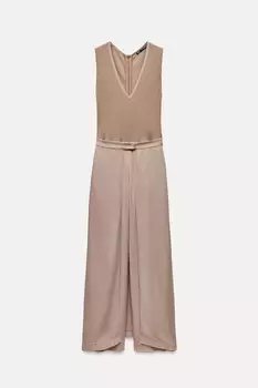 Подходящий комбинезон парео ZARA, коричневый/серо-коричневый