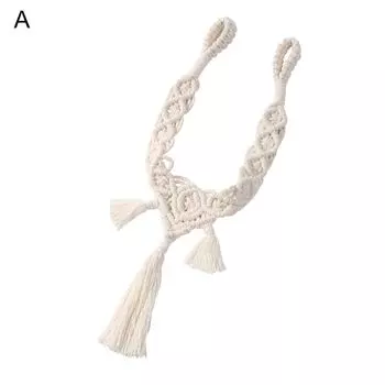 Подхваты для штор Плетеные подхваты для штор в богемном стиле из хлопка, тканые вручную веревочные подхваты Декоративные подхваты для штор для дома-C Stuttg, мультиколор