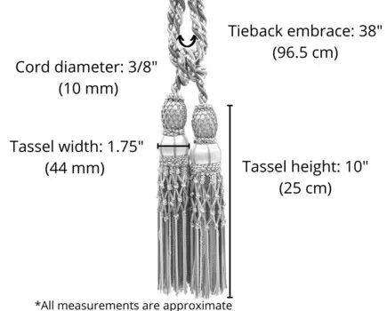 Подхваты для штор с двойной кисточкой DecoPro, 10 штук