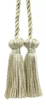 Подхваты для штор с двойной кисточкой DecoPro, золотой / бежевый