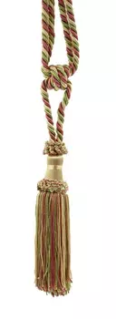 Подхваты для штор с кисточкой DecoPro, красный / розовый, белый / золотой