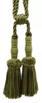 Подхваты для штор с кисточкой DecoPro, темно-оливковый