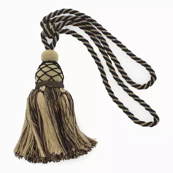 Подхваты-кисточки для штор DecoPro, хаки / черный