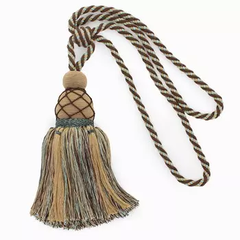 Подхваты-кисточки для штор DecoPro, светло-коричневый / синий