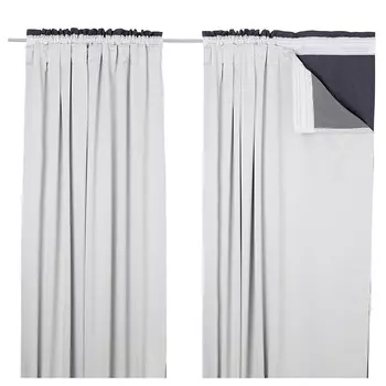 Подкладка для штор Ikea Glansnava, 2 предмета, светло-серый