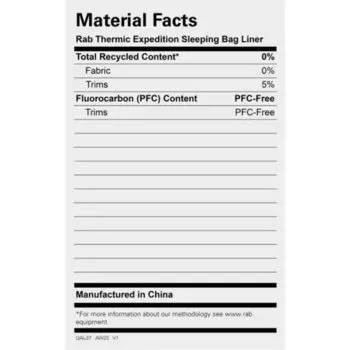Подкладка для спального мешка Thermic Expedition Rab, серый