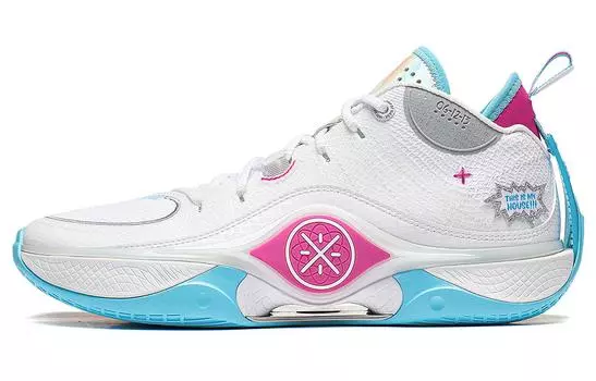 ПОДКЛАДКА Mirage 5 Баскетбольные кроссовки мужские Li Ning, White/Pink