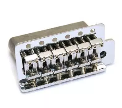 Подлинный бридж Fender Big Block High/Hi-Mass Mexican Strat Chrome Tremolo с логотипом 007-1014-049