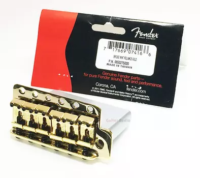 Подлинный бридж Fender MIM Classic/Highway 1 Stratocaster Tremolo — золото 005-3275-000