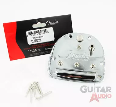 Подлинный Fender Jaguar/Jazzmaster USA Vintage '62 Tailpiece Tremolo - Chrome 005-4466-049