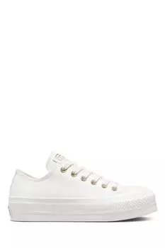 Поднимите спортивную обувь на платформу Converse, белый