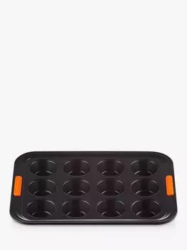 Поднос для кексов на 12 чашек Le Creuset из углеродистой стали с антипригарным покрытием, 40 см, черный