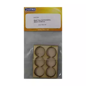 Поднос для рангов - форма 3x2, круглые основания 25 мм, Miniature Movement Trays - Rank (Litko Aerosystems)