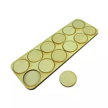 Поднос для сражений — 12 фигурок, круглые подставки диаметром 32 мм., Miniature Movement Trays - Skirmish (Litko Aerosystems)