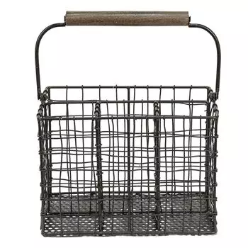 Поднос для столовых приборов Clayre & Eef 22x14x15 см, черный железо Clayre&Eef