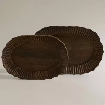 Поднос Zara Home Decorative Engraved Wooden, коричневый