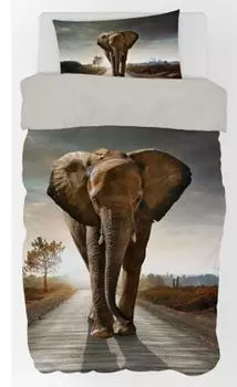 Пододеяльник Animal Pictures Olifant 140 x 200 см - 70 x 90 см - хлопок Javoli