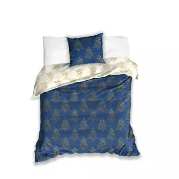 Пододеяльник Carbotex Kerst kerstbomen синий PHU CARBOTEX