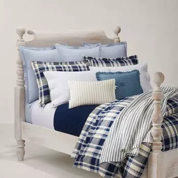 Пододеяльник из липового хлопка и перкаля Ralph Lauren Home, разноцветные