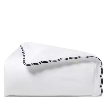 Пододеяльник из органического хлопка Ralph Lauren Malin Scallop, цвет King, синий