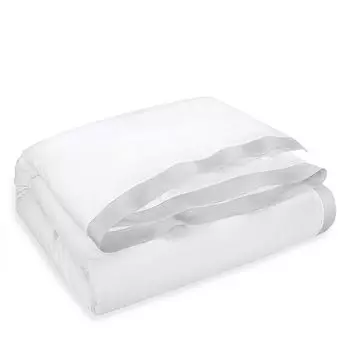 Пододеяльник из органического сатина с каймой, полный/размер Queen Ralph Lauren, цвет Silver