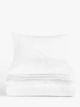 Пододеяльник John Lewis Crisp and Fresh, старинный хлопковый, белый, одинарный