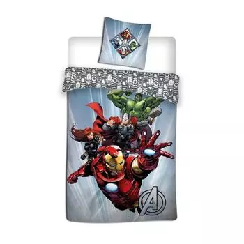 Пододеяльник Marvel Avengers De Hulk, Black Widow, Iron Man и Thor — 140 x 200 см — полиэстер