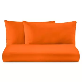 Пододеяльник однотонный из чистого хлопка - Tortona Lisola Basic, апельсин, полуторный