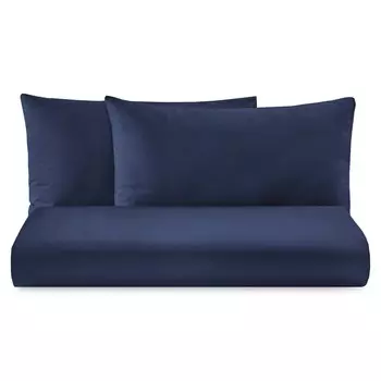 Пододеяльник однотонный из чистого хлопка - Tortona Lisola Basic, темно-синий, полуторный