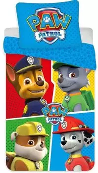 Пододеяльник PAW Patrol Квадраты 140 х 200 см - 70 х 90 см - полиэстер Javoli