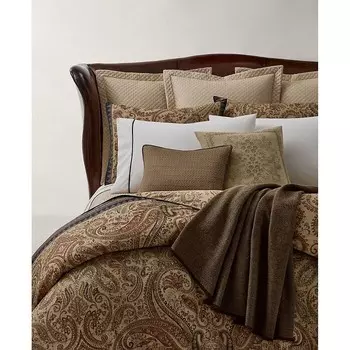 Пододеяльник Ralph Lauren Anderson, Full Queen, коричневый/бежевый