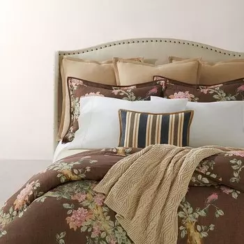 Пододеяльник Ralph Lauren Brinly, полный/королевский размер, коричневый