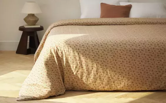 Пододеяльник с цветочным принтом Zara Home, светло-бежевый