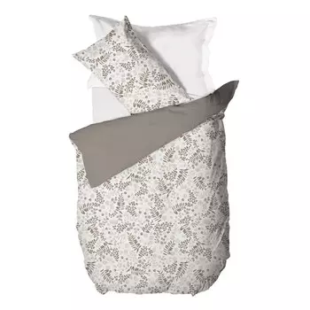 Пододеяльник с принтом квадратный и половинчатые листья Amo Lacasa, коричневый