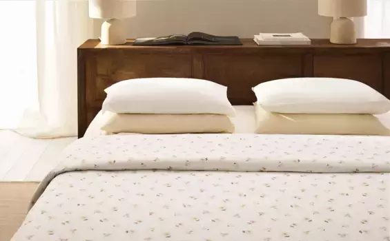 Пододеяльник с принтом ромашки Zara Home, цвет Oyster White