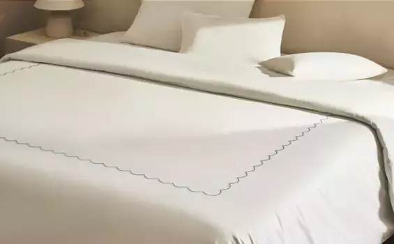 Пододеяльник с зубцами Zara Home, экрю