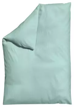 Пододеяльник тканый атасин makosatin Schlafgut, пастельно-синий