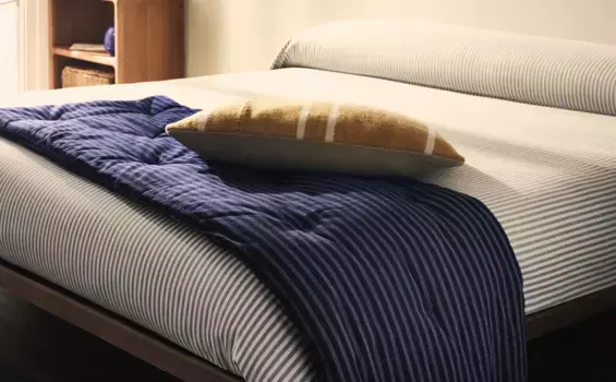 Пододеяльник в узкие полоски Zara Home, темно-синий