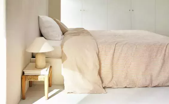 Пододеяльник в узкие полоски Zara Home, ирис